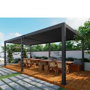 large garden patio pergola gazebo grey aluminium emperor large for outdoor shade and cover