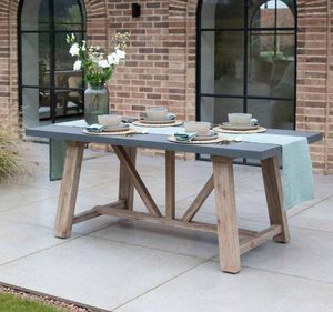 small garden dining table kitchen indoor outdoor patio acacia hardwood polystone chilford