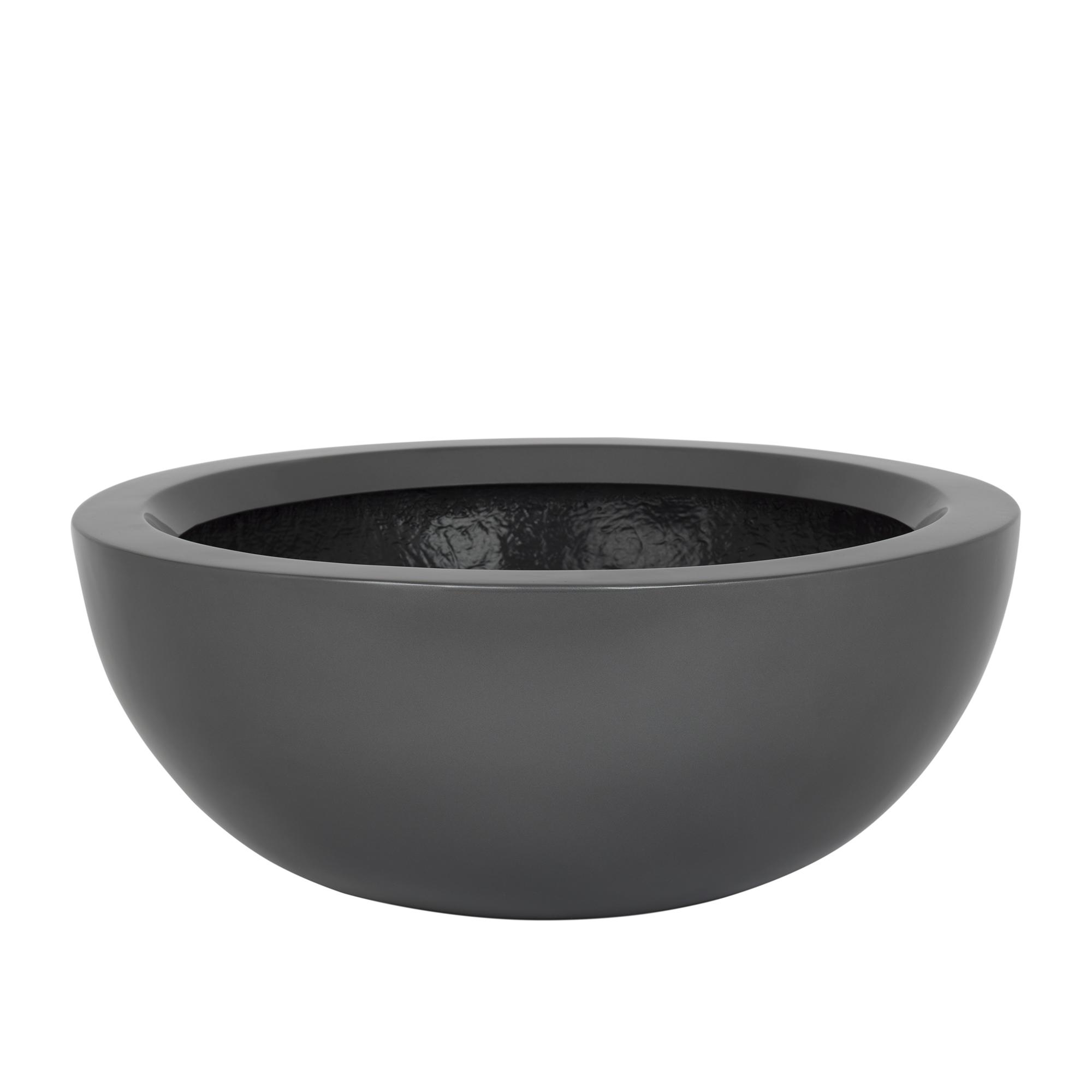 matt black fibreglass garden bowl planter or water feature indoor or outdoor use