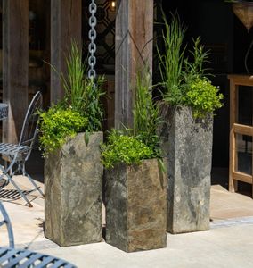 slate modern garden planters tall squares outdoor indoor use surmi