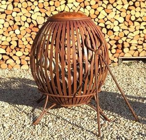 garden fire pit rust steel recycled metal modern design outdoor patio brazier aspen