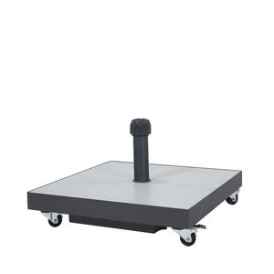 garden parasol base halo light grey ceramic and aluminium self filling sand and water