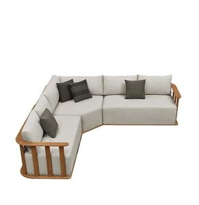 teak garden corner sofa compact 4 seater pearl all weather fabric deep seat cushions pallisad lounge set