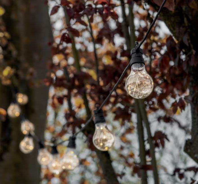 festoon garden string hanging lights 20 bulbs extendable for outdoor use weatherproof