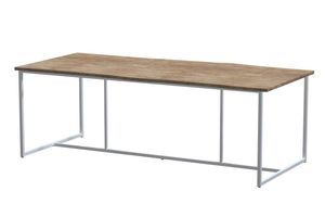 teak large garden table with slimline light grey aluminium legs