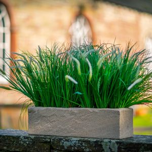 stone effect garden trough planter or window box in grey slate effect