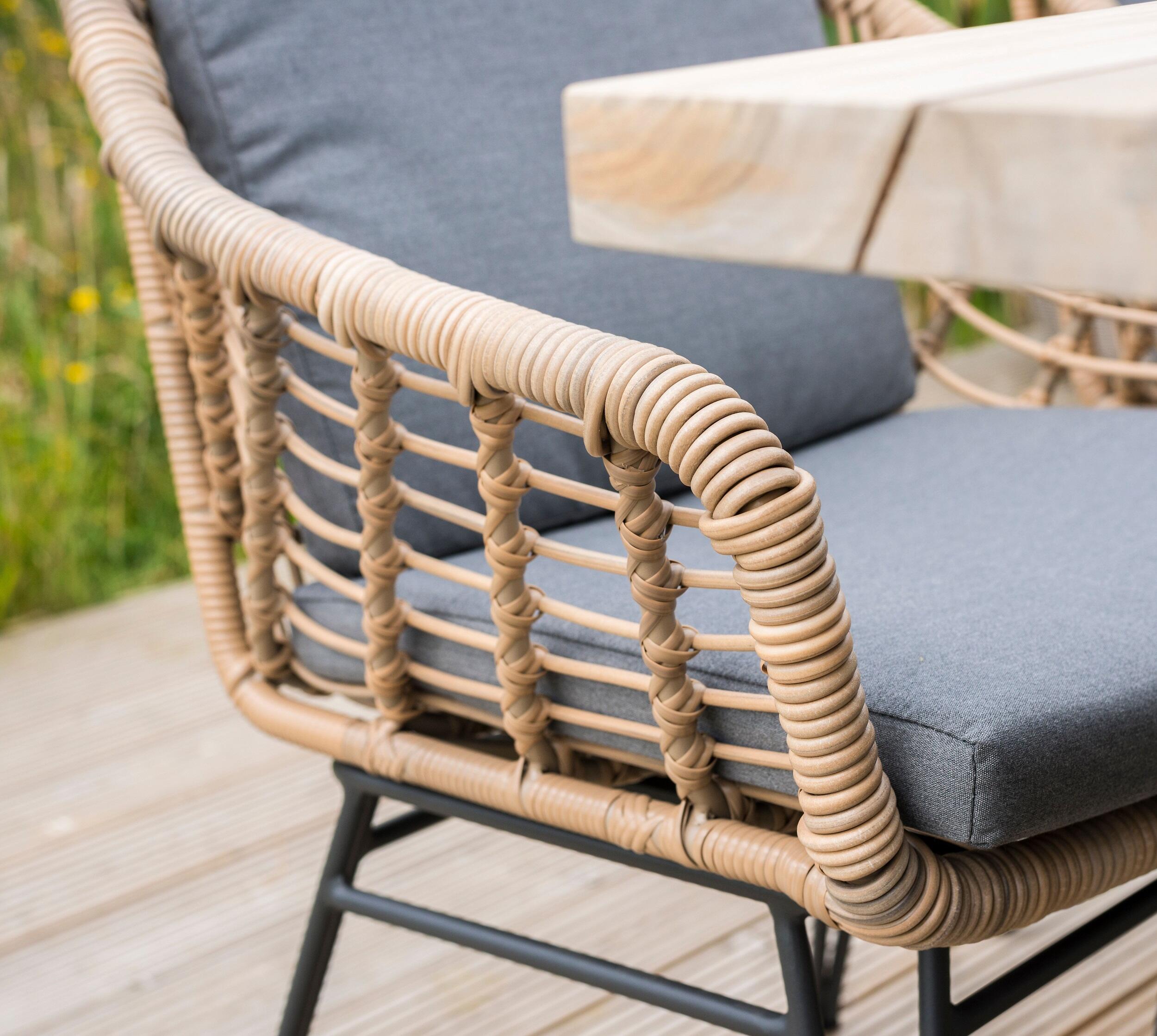 rope weave detail patio outdoor garden dining chairs