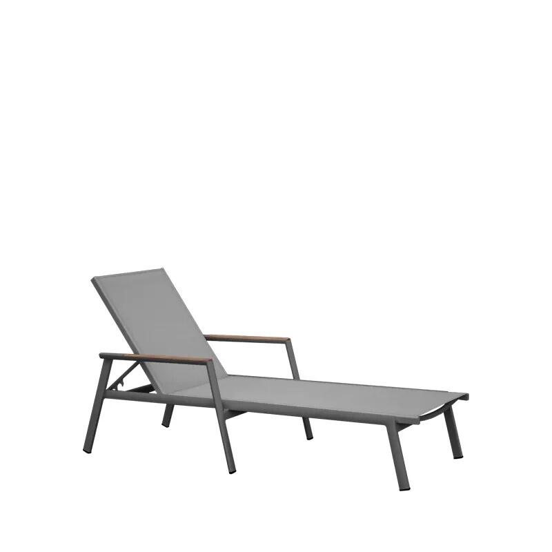 grey modern aluminium and all weather sling pool garden sunlounger or sunbed