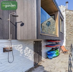 outdoor garden shower wall mounted double feed stainless steel