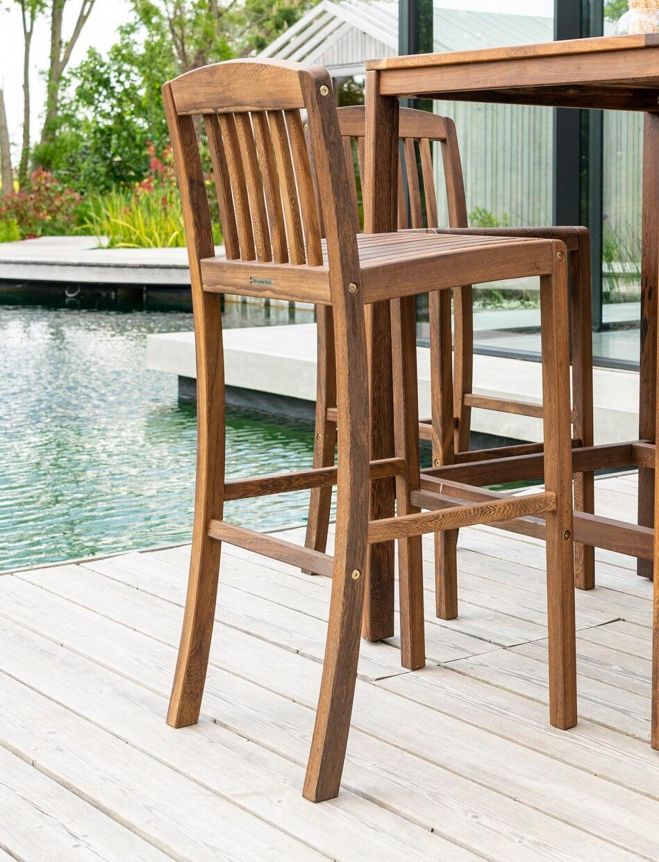 hardwood modern outdoor high bar chair stool acacia wood bolney