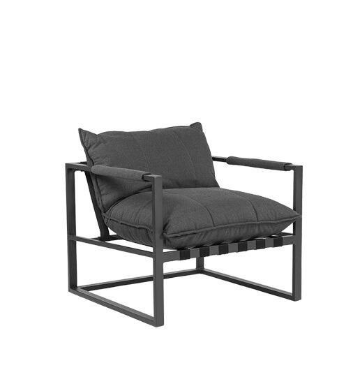 grey and charcoal modern garden lounge chair armchair patio seating aluminium and all weather sunbrella fabric cushions
