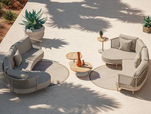 garden sofa chaise lounge set all weather rope weave and cushion modern contemporary sardinia stone latte
