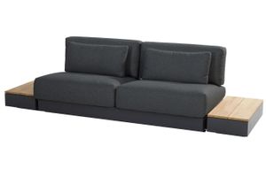 2 seater garden sofa in all weather grey fabric deep cushions on aluminium frame patio outdoor ibiza