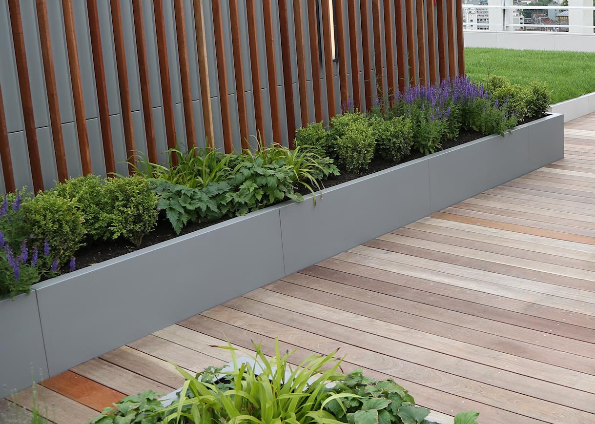high quality modern grey fibreglass window box planters outdoor garden
