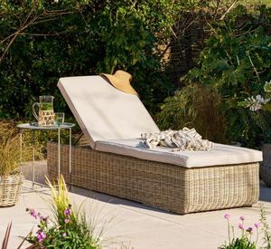 stone sun lounger rattan skala all weather pool outdoor sunbed with cushion