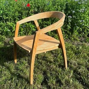 modern teak patio garden dining chair bari scandi curved stackable patio outdoor seating