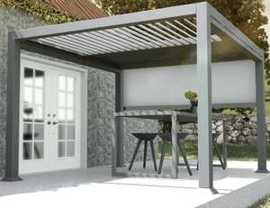 3 x 3 m grey aluminium garden gazebo