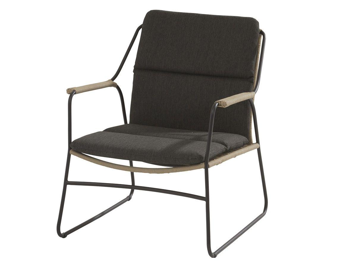 cut out of rope and aluminium garden lounge armchair