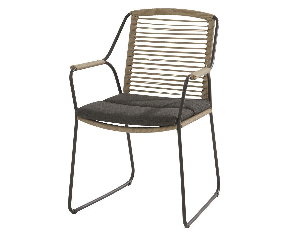 cut out modern aluminium and all weather rope weave patio dining chair