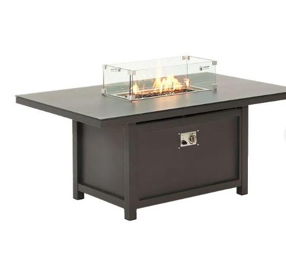 black gas garden fire table for outdoor lounge living