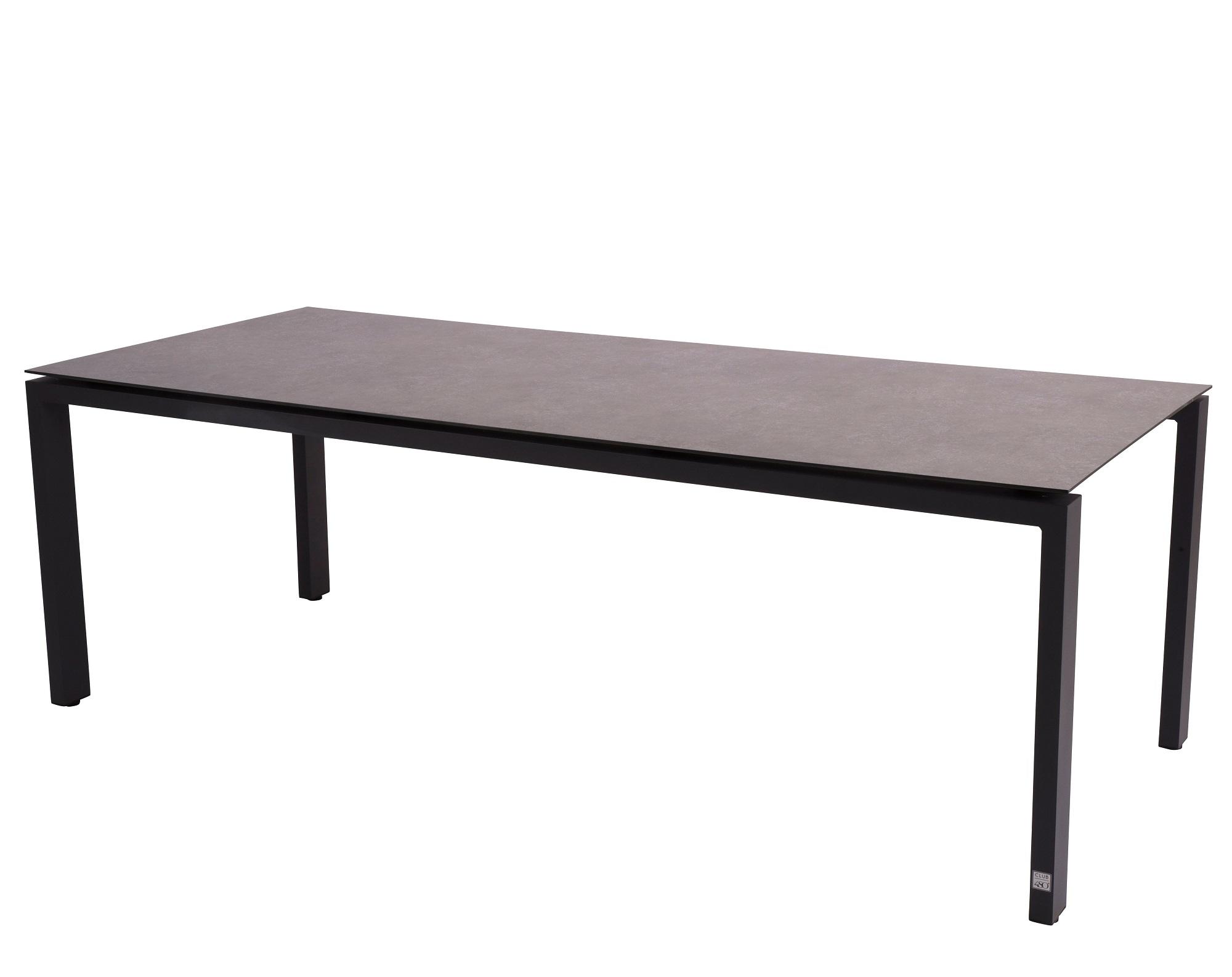 220 cm grey slate effect grey HPL table top and aluminium frame patio garden dining table