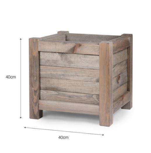 dimensions of spruce wood garden square cubed planter 40 cm