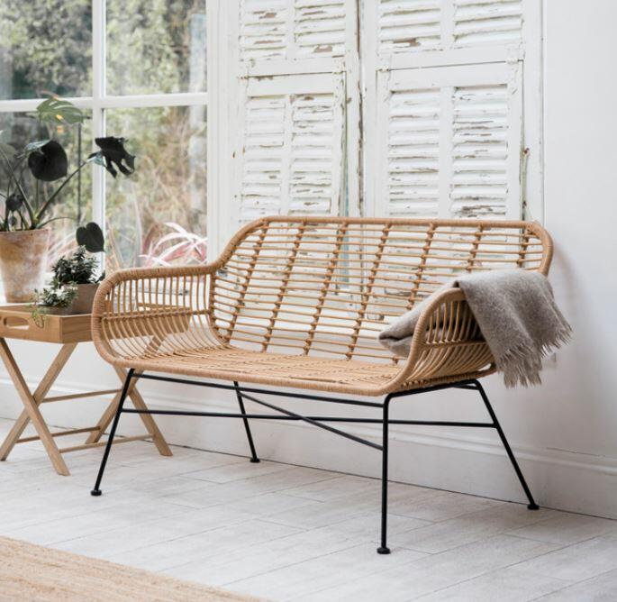 garden bench for gardens conservatories garden  rooms patios in all weather bamboo rope weave
