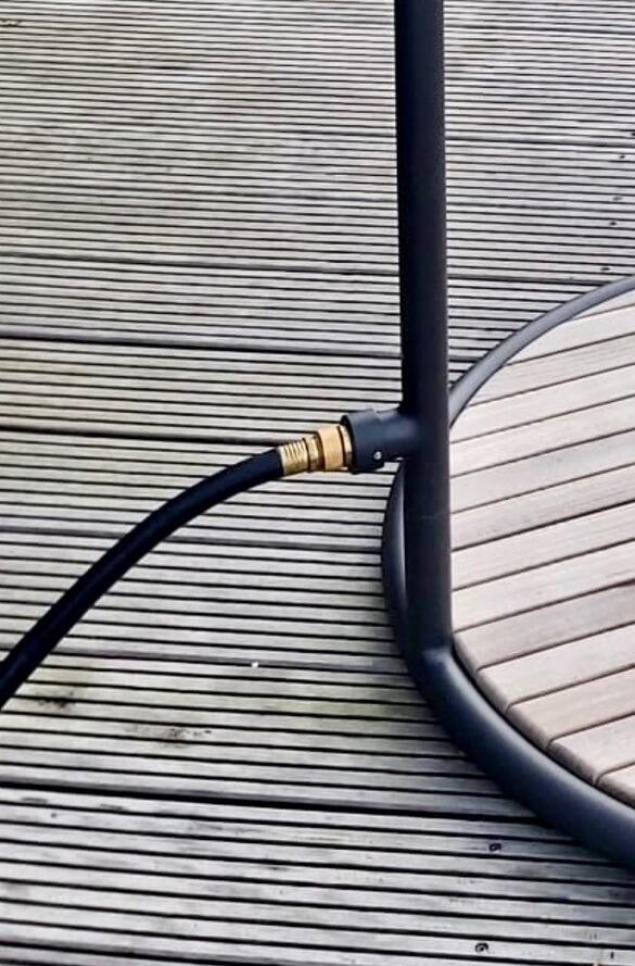 single feed outdoor shower with hose pipe connector
