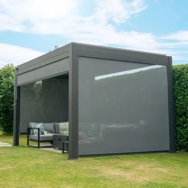 pergola blind screen grey modern side gazebo summit