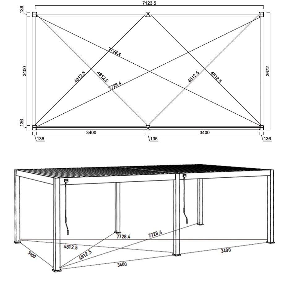 dimensions of heavy duty large garden pergola gazebo grey aluminium