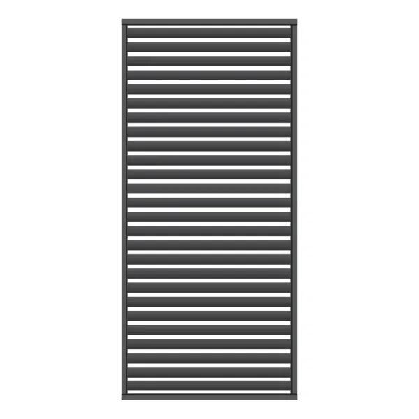 1 metre wide slatted louvre pergola gazebo wall panel grey aluminium modern outside walls