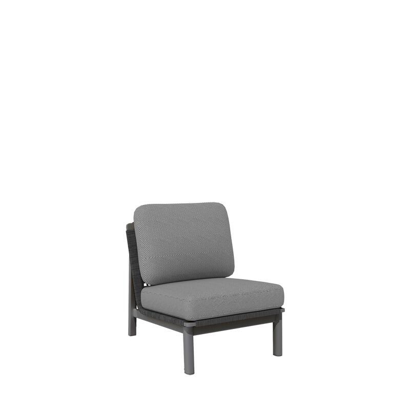 grey middle unit  modular garden sofa unit 2 seater all weather fabric cushions aluminium frames