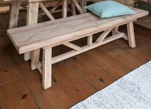 backless garden bench indoor outdoor seating acacia hardwood