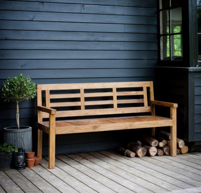 Solid wood outdoor bench best sale