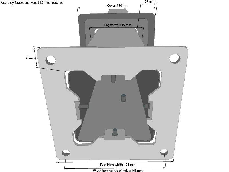 gazebo foot plate dimensions