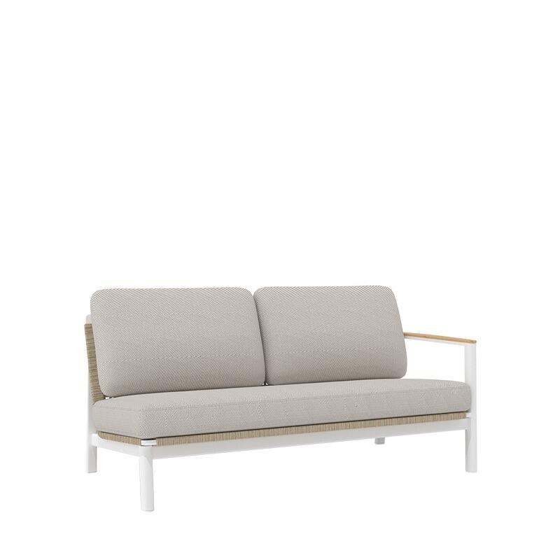 garden corner sofa modern 2 seater end unit all weather white aluminium sand cushions