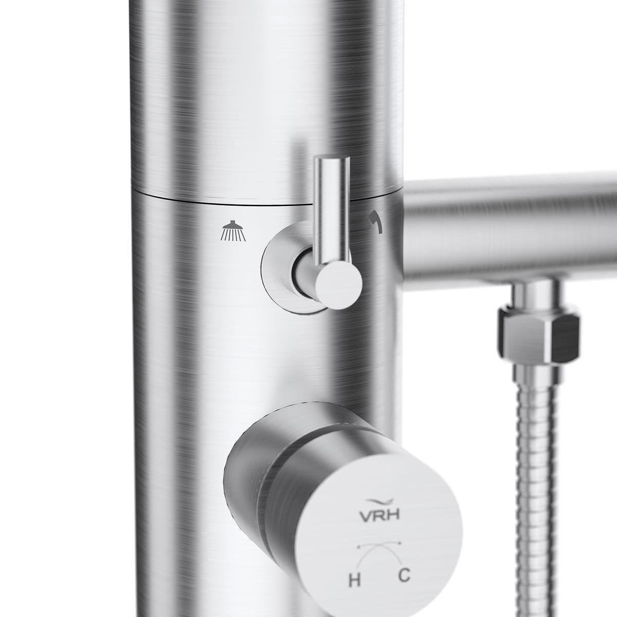 stainless steel modern outdoor garden shower modern floor mounted double feed luxury shower detail
