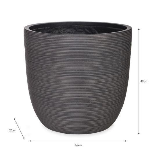 large fibre clay garden planter grey bullet pot