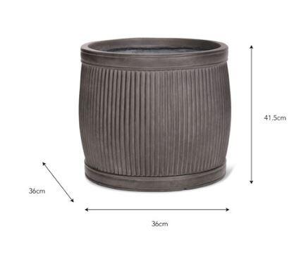 medium round dolly tub planter in grey fibre clay