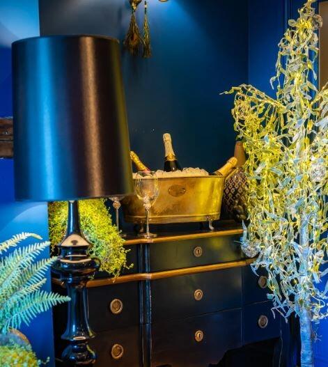 champagne bucket brass effect zinc metal planter