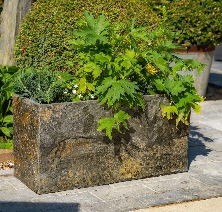 garden natural slate garden trough planter