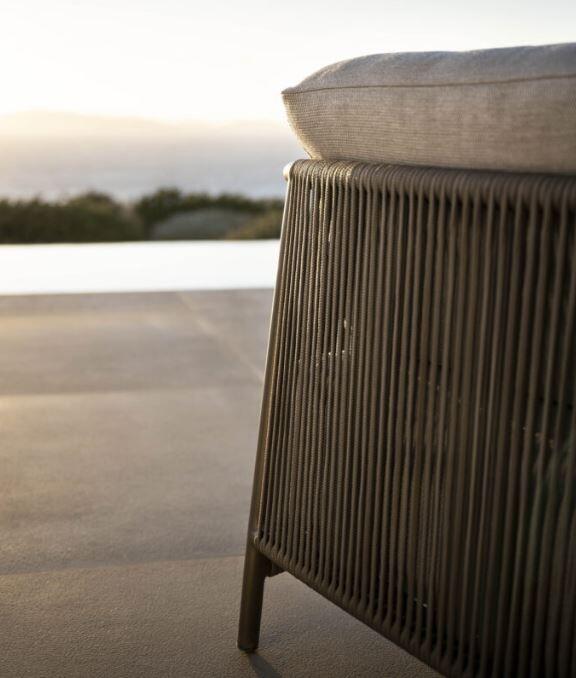 garden rope weave armchairs detail all weather lounge outdoor furniture