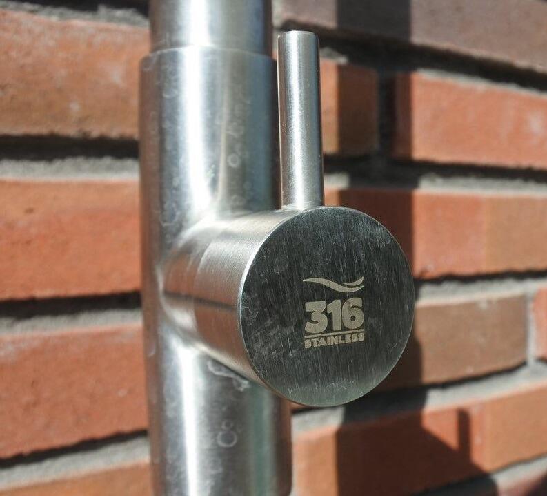 stainless steel garden outdoor shower 316 marine grade slimline floor mounted