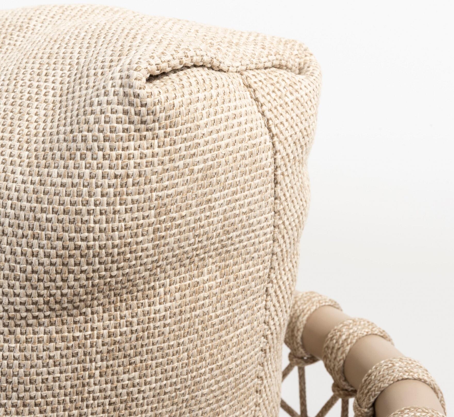 latte all weather cushions on rope weave low dining armchairs sardinia patio 6 seater