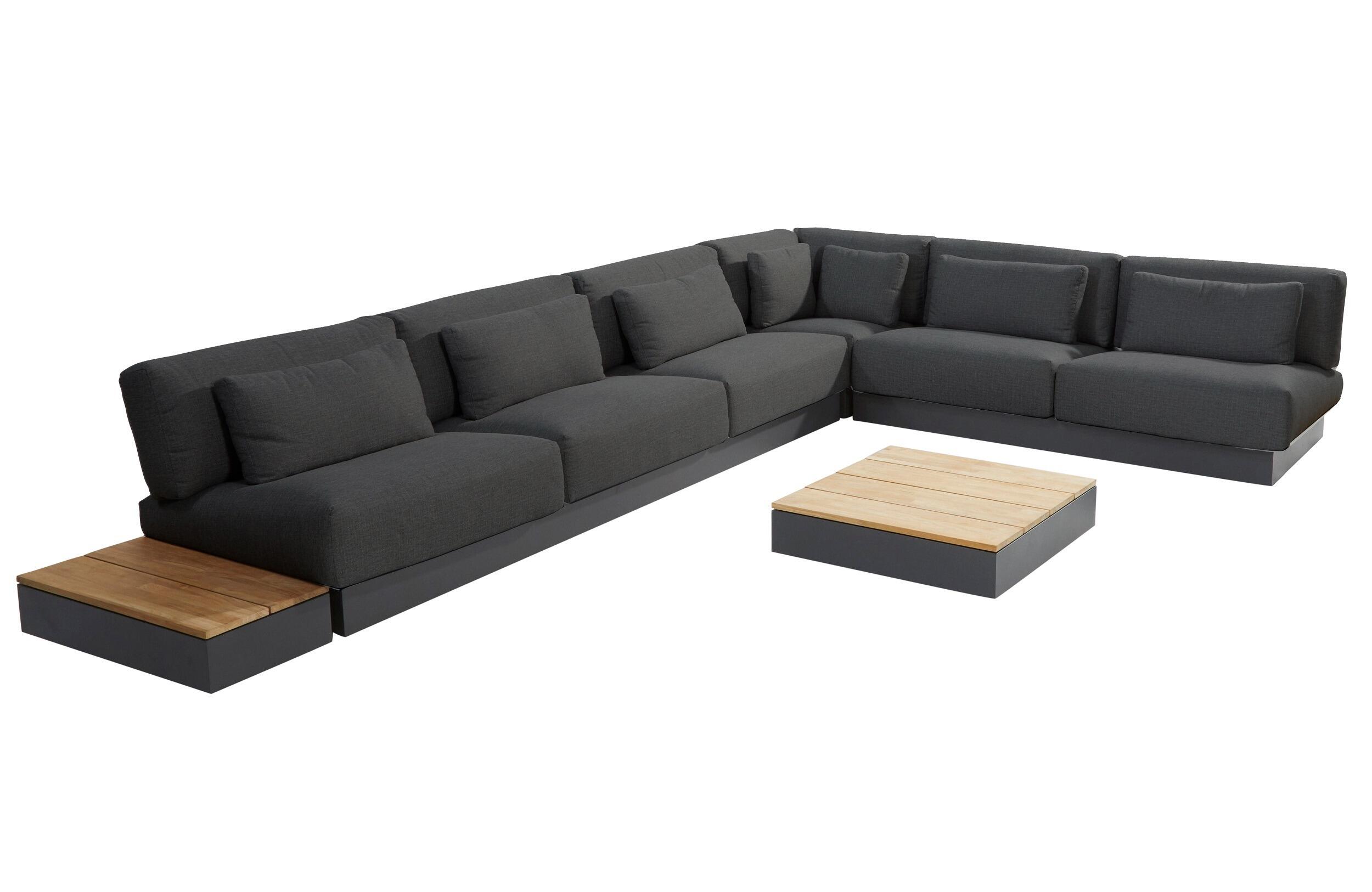 large modular corner garden lounge sofa set aluminium grey and all weather fabric ibiza