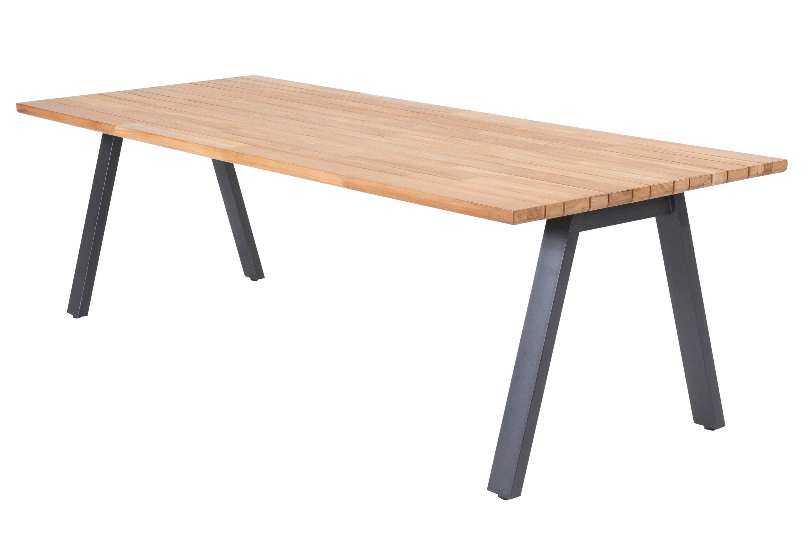 teak large modern garden patio dining table aluminium grey legs