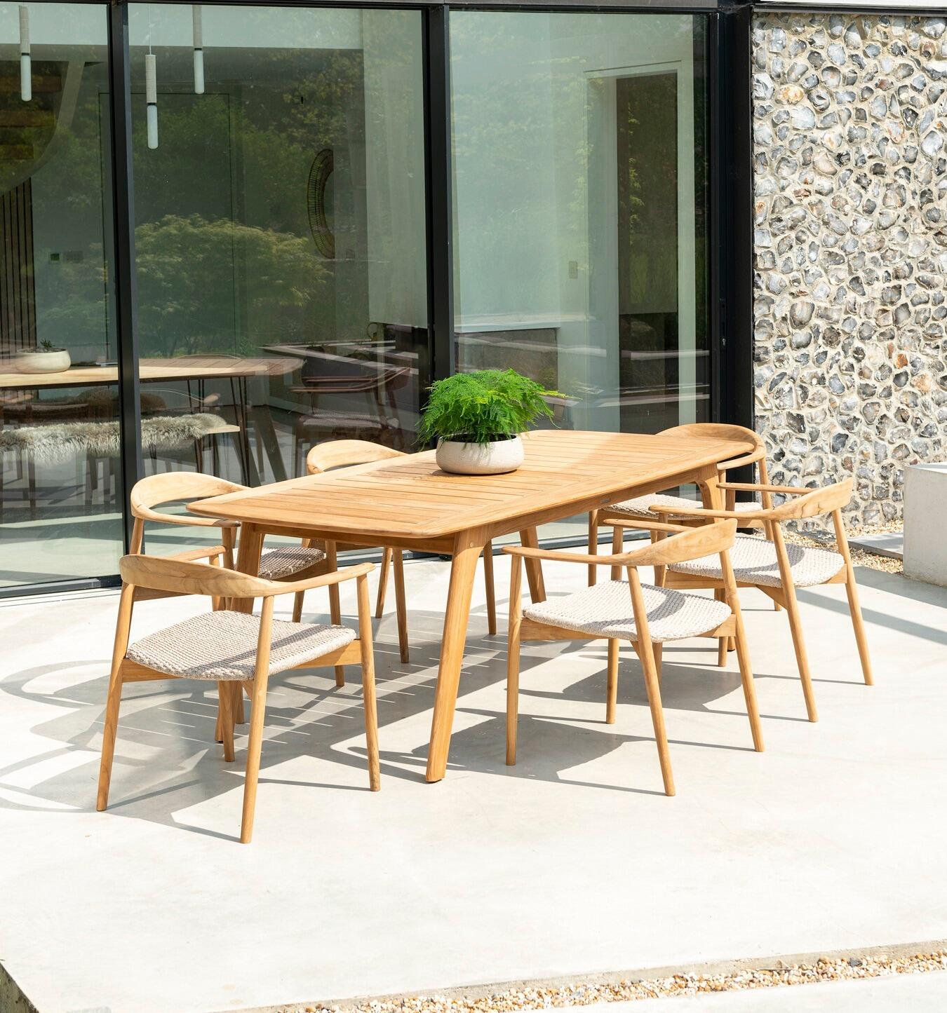 modern garden dining table and 6 chairs dana modern patio furniture