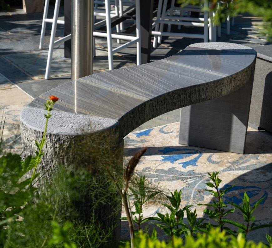 jasper shark grey garden bench sandstone modern natural stone