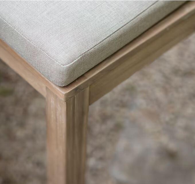 garden dining chair seat cushion detail acacia porthallow