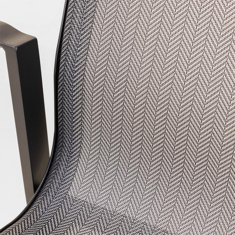grey outdoor garden dining chair armchair all weather sling fabric and aluminium frame white